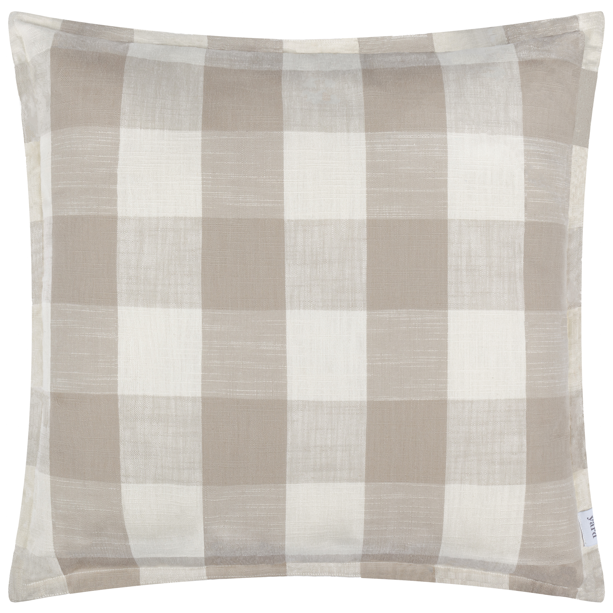 Yard Chesil Check 100% Cotton Outdoor Cushion Cover - Natural - Size 50 cm x 50 cm