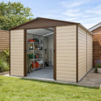 10' x 12' Yardmaster Shiplap Metal Shed Brown Finish (3.03m x 3.78m)