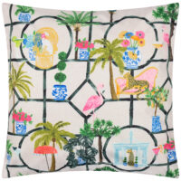 furn. Palm Royale Club Printed Outdoor Cushion Cover - Multicolour - Size 45 cm x 45 cm