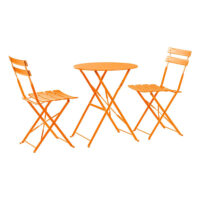 Orange Two-Seater Round Bistro Set
