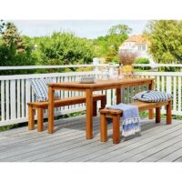 Cesis Picnic Table - 6 Seat Brown by EKJU
