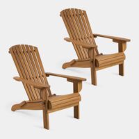 Set of 2 Folding Adirondack Chairs