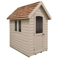 Forest Redwood Lap Retreat 6x4 Apex Shed - Cream (Assembled)