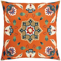 furn. Folk Flora Outdoor Cushion Cover - Orange - One Size