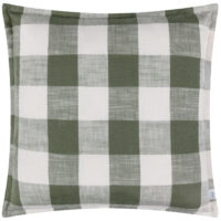 Yard Chesil Check 100% Cotton Outdoor Cushion Cover - Green - Size 50 cm x 50 cm