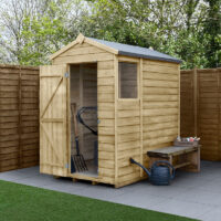 6' x 4' Forest 4Life 25yr Guarantee Overlap Pressure Treated Apex Wooden Shed - Next Working Day Delivery