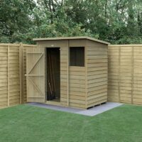 6' x 4' Forest 4Life 25yr Guarantee Overlap Pressure Treated Pent Wooden Shed - Next Working Day Delivery