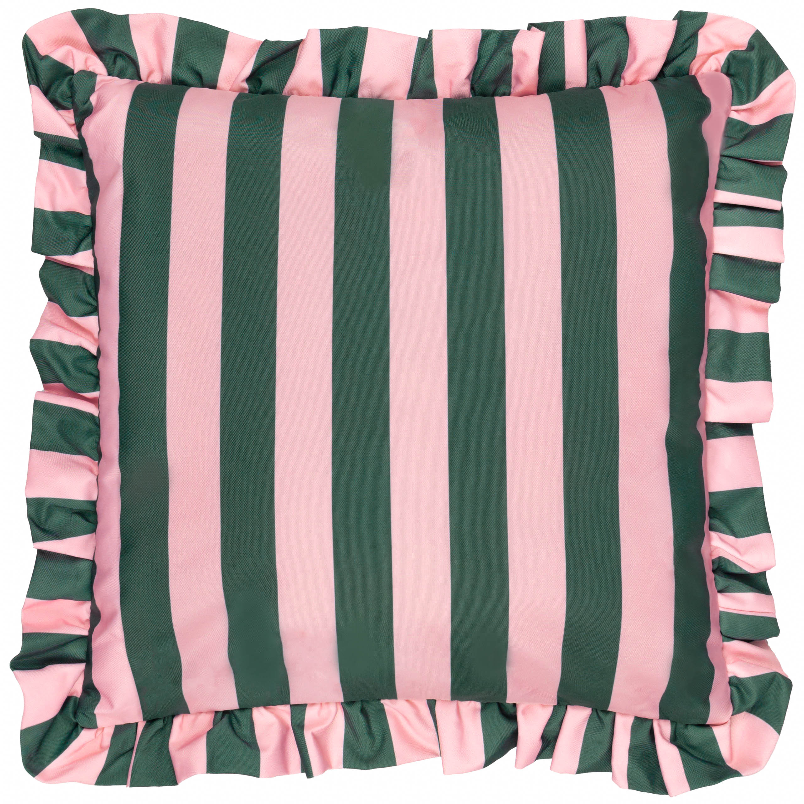 furn. Palm Royale Stripe Ruffle Printed Outdoor Cushion Cover - Multicolour - Size 50 cm x 50 cm