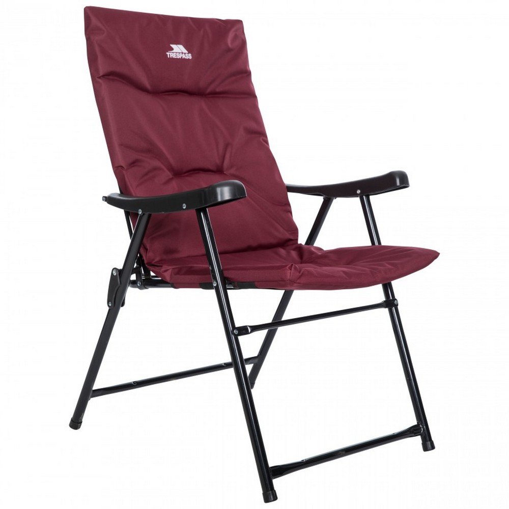 Trespass Paddy Folding Padded Deck Chair (Maroon) - One Size
