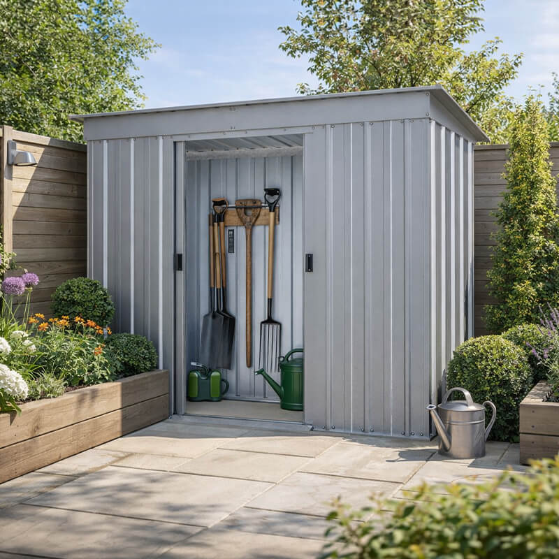 6' x 4' Yardmaster Pent Metal Shed (1.98m x 1.19m)