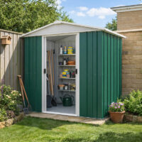 6'8 x 6'6' Yardmaster Green Metal Shed (2.02m x 1.97m)