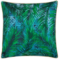 Paoletti Majorelle Palm Tropical Outdoor Cushion Cover - Blue - Size 50 cm x 50 cm