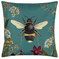Wylder Tropics Midnight Garden Bee Outdoor Cushion Cover - Teal - One Size