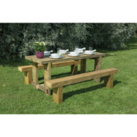 Forest 1.8m Sleeper Bench and Refectory Table Set