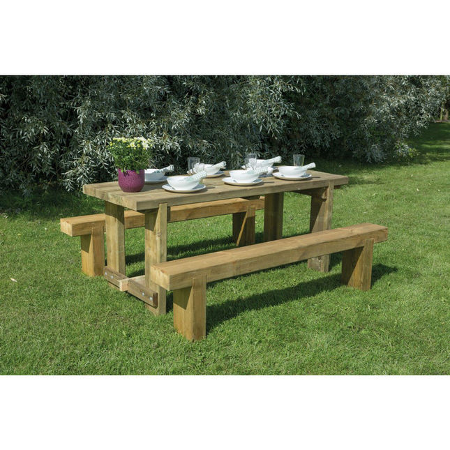 Forest 1.8m Sleeper Bench and Refectory Table Set