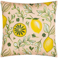furn. Citronello Printed Outdoor Cushion Cover - Peach - Size 45 cm x 45 cm