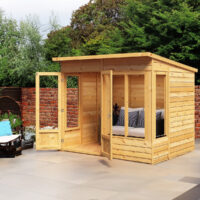 Shire Alora 7' 1" x 8' 1" Pent Summerhouse - Premium Dip Treated Overlap