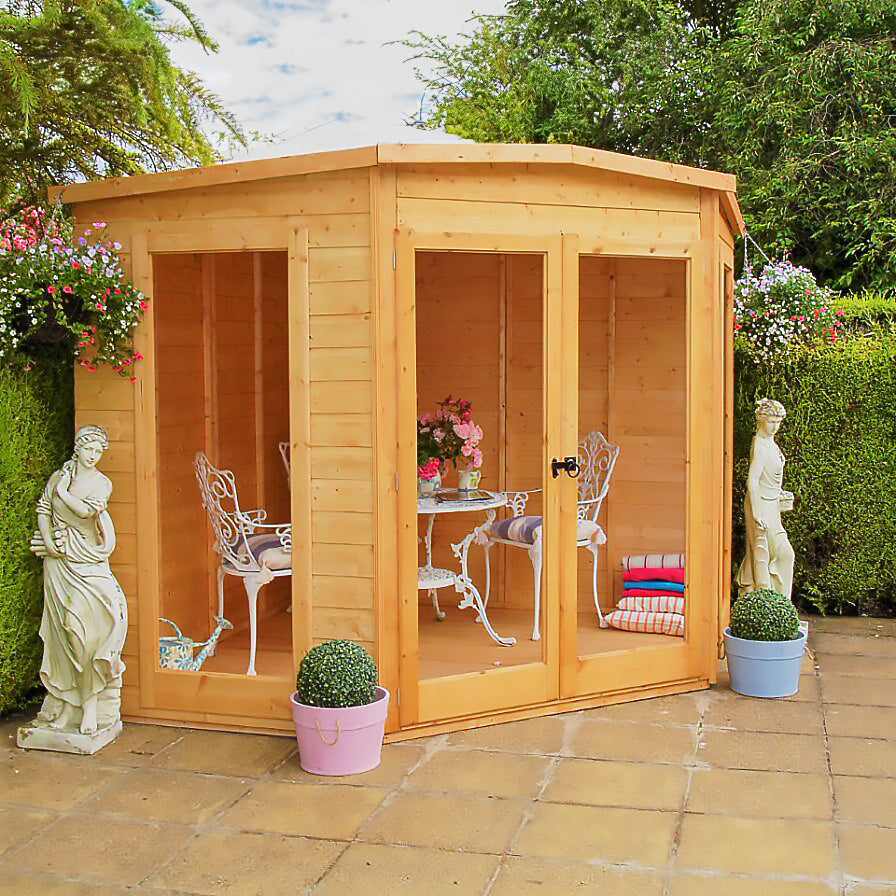 Barclay 7' 1" x 7' 4" Flat Summerhouse - Premium Dip Treated Shiplap
