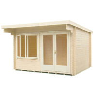 Shire Belgravia 9' 9" x 11' 9" Pent Log Cabin - Premium 70mm Cladding Tongue & Groove