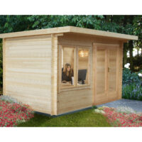 Shire Belgravia 11' 9" x 11' 9" Pent Log Cabin - Premium 70mm Cladding Tongue & Groove