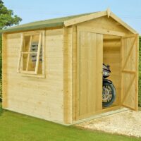 Bradley 7' x 7' 10" Apex Log Cabin - Premium 19mm Cladding Log Clad