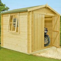 Bradley 8' x 8' 9" Apex Log Cabin - Premium 19mm Cladding Log Clad