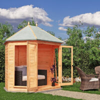 Shire Buttermere 5' 10" x 8' 6" Hexagonal Hip Summerhouse - Premium Dip Treated Shiplap