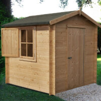 Camelot 6' x 6' 10" Apex Log Cabin - Premium 19mm Cladding Log Clad