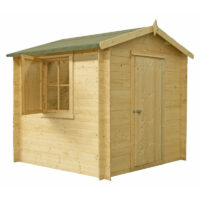 Camelot 8' x 8' 9" Apex Log Cabin - Premium 19mm Cladding Log Clad