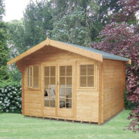 Clipstone 7' x 11' 9" Apex Log Cabin - Premium 28mm Cladding Tongue & Groove