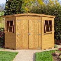 Corner 6' 5" x 6' 8" Flat Shed - Premium Dip Treated Shiplap