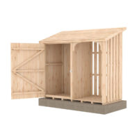 Shire Country 1' 10" x 4' 10" Pent Log Store - Classic 12mm Cladding Shiplap