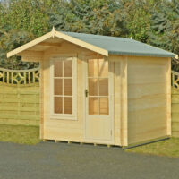 Crinan 7' x 7' 10" Apex Log Cabin - Premium 19mm Cladding Log Clad