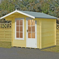 Crinan 8' x 8' 9" Apex Log Cabin - Budget 19mm Cladding Tongue & Groove