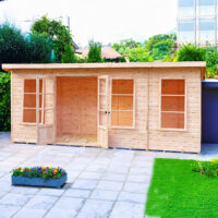 Shire Dahlia 5' 9" x 15' 8" Pent Summerhouse - Premium Dip Treated Overlap
