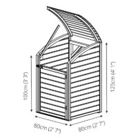 Mercia 2' 7" x 2' 7" Curved Bin Store - Premium Pressure Treated Slatted