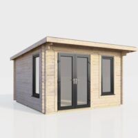 12 x 10 Power Pent Log Cabin Left Doors