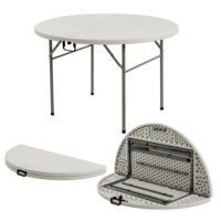 120cm White Round Plastic Folding Trestle Table
