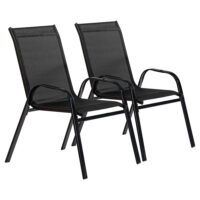 2 piece Sussex Black Garden Armchairs