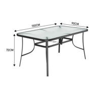 2/4Pcs Black/Brown Chairs and Rectangular Outdoor Dining Table