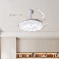 Dimmable Ceiling Fan Light with Remote and Retracted Blades