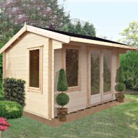Marlborough 10' 11" x 11' 9" Reverse Apex Log Cabin - Premium 28mm Cladding Tongue & Groove