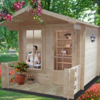 Maulden 8' x 8' 9" Apex Log Cabin - Classic 19mm Cladding Log Clad