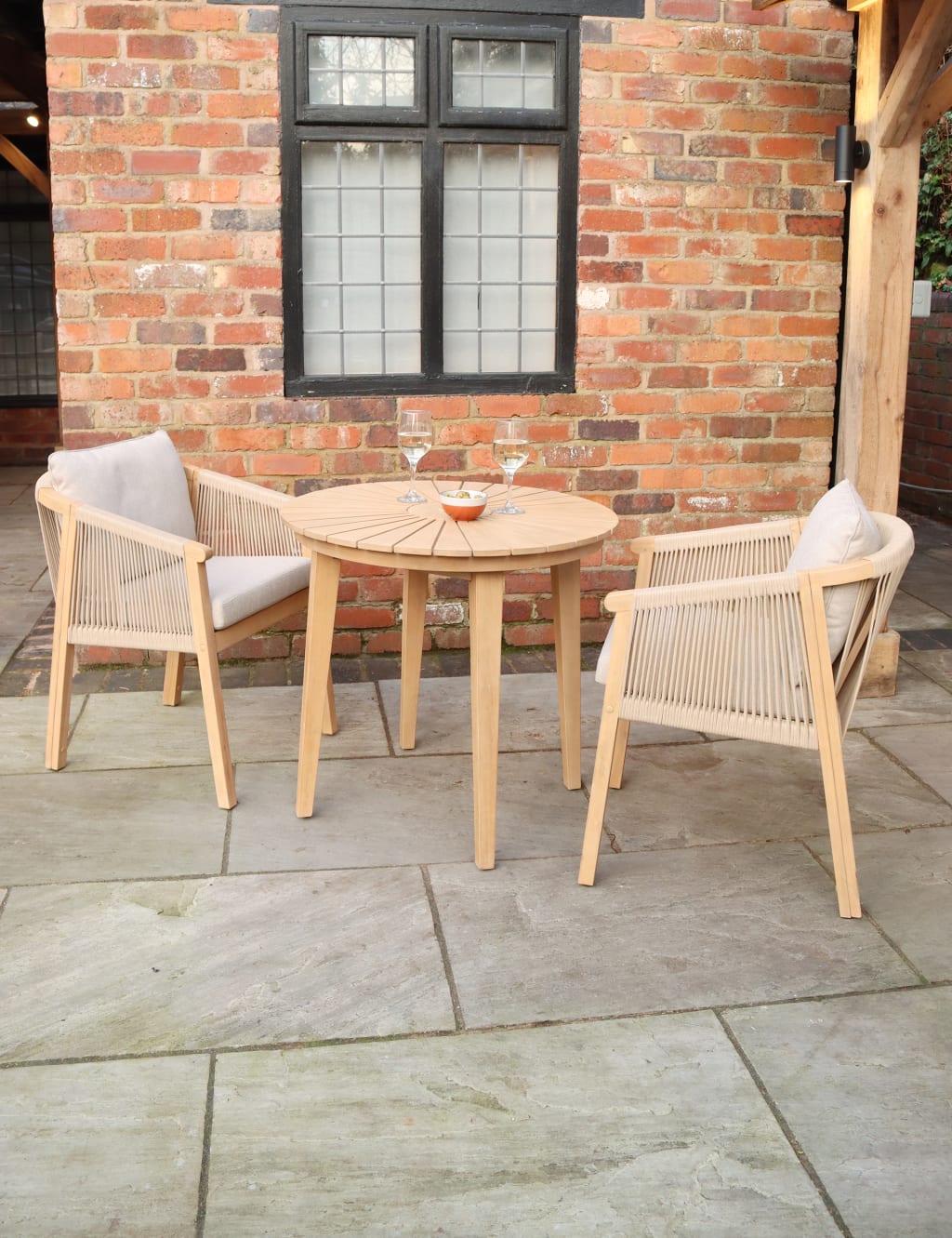 Royalcraft Roma 2 Seater Bistro Table & Chairs Natural