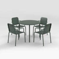 Royalcraft Porto 4 Seater Round Garden Table & Chairs Olive