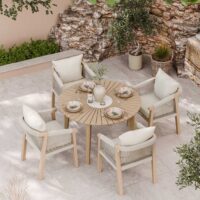 Royalcraft Roma 4 Seater Dining Set Natural Mix