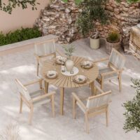 Royalcraft Roma 4 Seater Dining Set Natural Mix