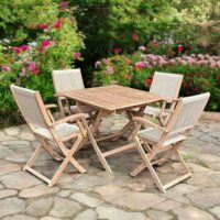 Royalcraft London 4 Seater Rope Folding Dining Set Natural