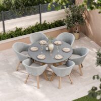 Royalcraft Luna 6 Seater Dining Set Grey Mix