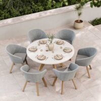 Royalcraft Astral 6 Seater Dining Set Grey Mix